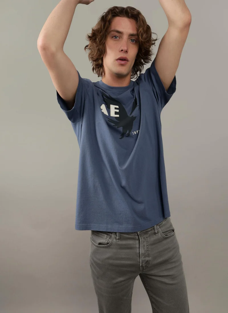 American Eagle Logo Detail Crew Neck T-Shirt