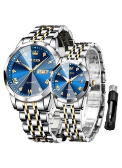 OLEVS OLEVS His and Her Couple Watches Business Men Women Couple Set Pair Watch Matching Romantic Quartz Watch Stainless Steel Waterproof Date Men's Watches Women Watches Wrist Watch  - Image 1