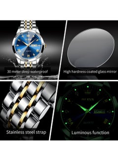 OLEVS OLEVS His and Her Couple Watches Business Men Women Couple Set Pair Watch Matching Romantic Quartz Watch Stainless Steel Waterproof Date Men's Watches Women Watches Wrist Watch  - Image 5