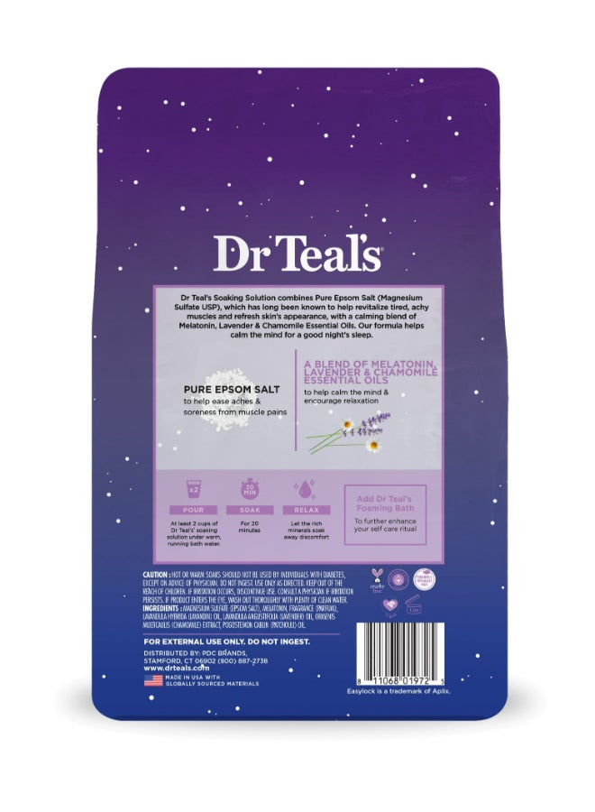 Dr Teal's Pack Of 2 Melatonin Epsom Salt Sleep Soak - Calms the Mind & Eases Muscle Aches for a Better Night's Sleep with Lavender & Chamomile 1.36kg x 2 - Image 2