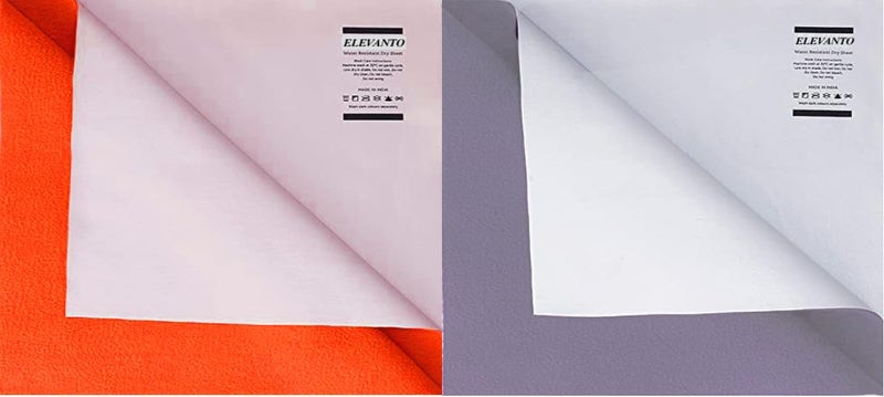 ELEVANTO Baby Anti-Piling Fleece Extra Absorbent Instant Dry Sheet for Baby, Baby Bed Protector, Waterproof Sheet, Small Size 50x70cm, Pack of 2, Rust &Purple - Image 4
