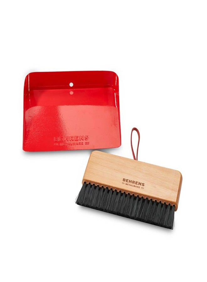 Behrens Red Galvanized Dustpan & Brush Set - Image 1