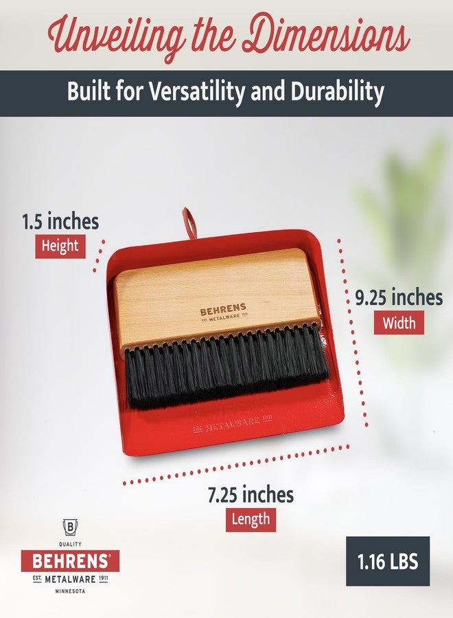 Behrens Red Galvanized Dustpan & Brush Set - Image 4