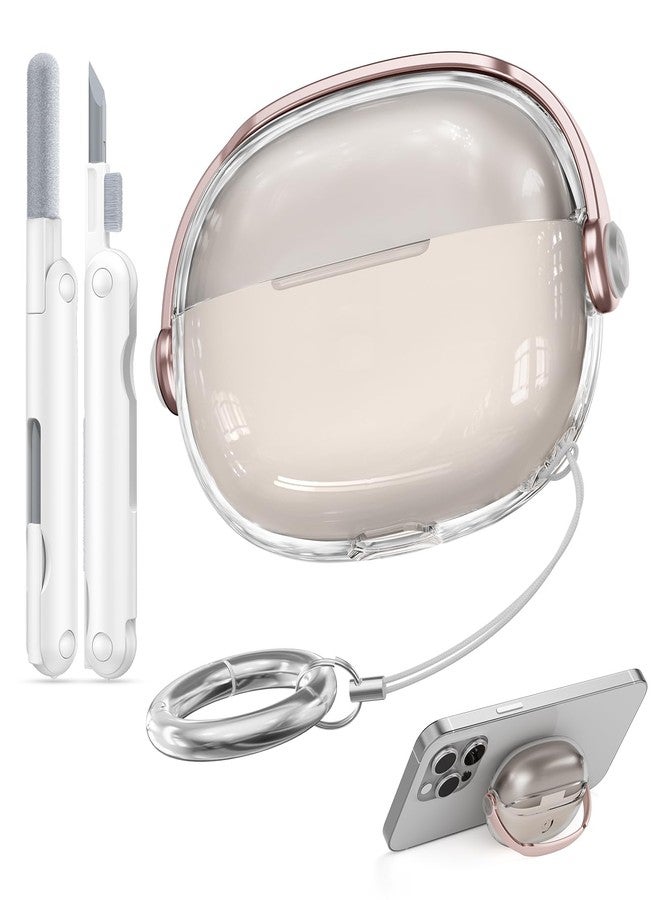 Wowwat for SHOKZ OpenDots ONE Case,Safety Lock Cases for SHOKZ OpenDots One's with Cleaner Kit, Men for Women with Keychain (Rose Gold) - Image 1