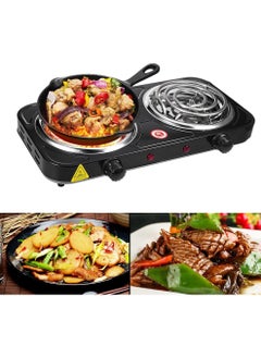 Denx DX2049 - Double coil hot plate , Hot Plate, 2000W Electric Double Burner Portable Coil Heating Hot Plate Stove, 220V Lightweight Stainless Steel Countertop Stove for Kitchen Dorm Camping  - Image 2