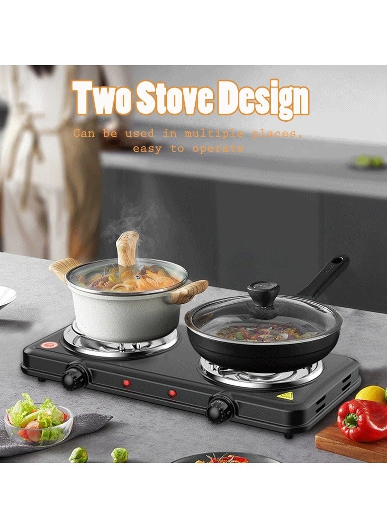 PRIMO PLUS Double coil hot plate , Hot Plate, 2000W Electric Double Burner Portable Coil Heating Hot Plate Stove, 220V Lightweight Stainless Steel Countertop Stove for Kitchen Dorm Camping - Image 5