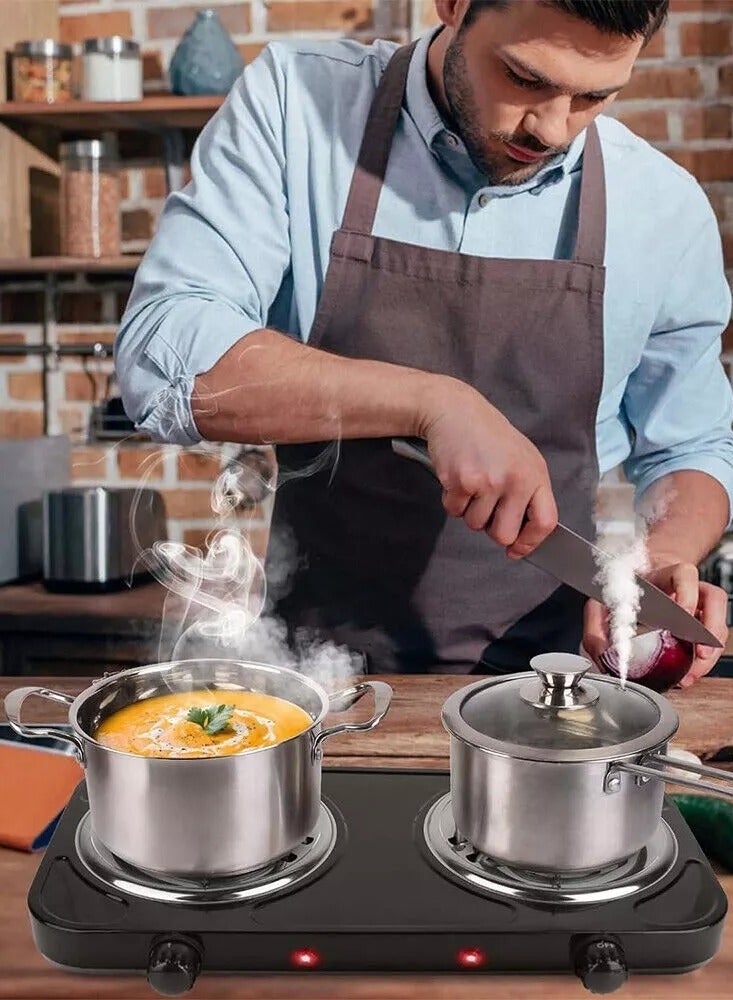 PRIMO PLUS Double coil hot plate , Hot Plate, 2000W Electric Double Burner Portable Coil Heating Hot Plate Stove, 220V Lightweight Stainless Steel Countertop Stove for Kitchen Dorm Camping - Image 4