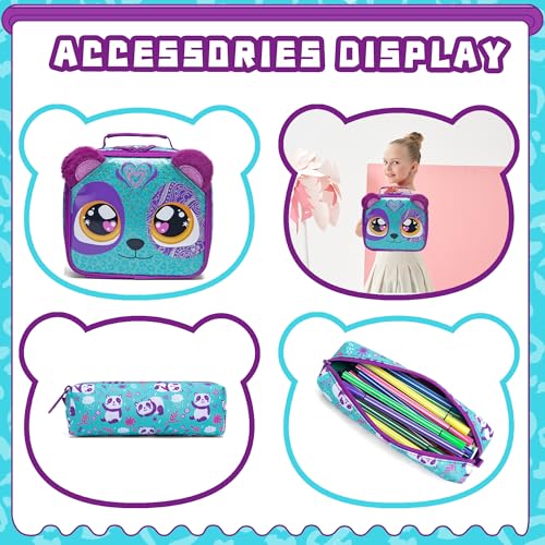 Meetbelify Rolling Backpack for Girls Backpacks with Wheels for Elementary Preschool Students Kids 3 in 1 Travel Luggage Carry on Suitcase with Lunch Box Pencil Case for Girls Age 8-10 - Image 4