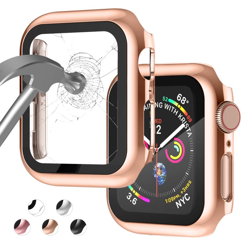 Adepoy Case Compatible with Apple Watch 40MM Series 6/5/4/SE with Built-in Tempered Glass Screen Protector, All-Around Ultra-Thin Bumper Full Cover Hard PC Protective Case for iWatch - Image 1