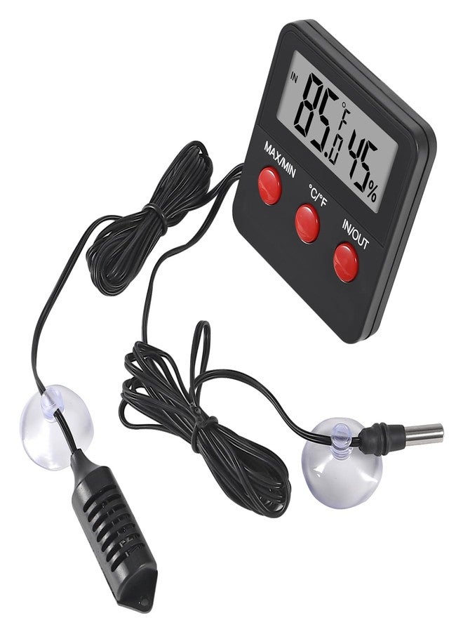 AITIAO Reptile Thermometer and Humidity Gauge with Probes and Suction Cup Reptile Terrarium Thermometer Hygrometer Digital Display Indoor Outdoor Aquarium Thermometer - Image 1