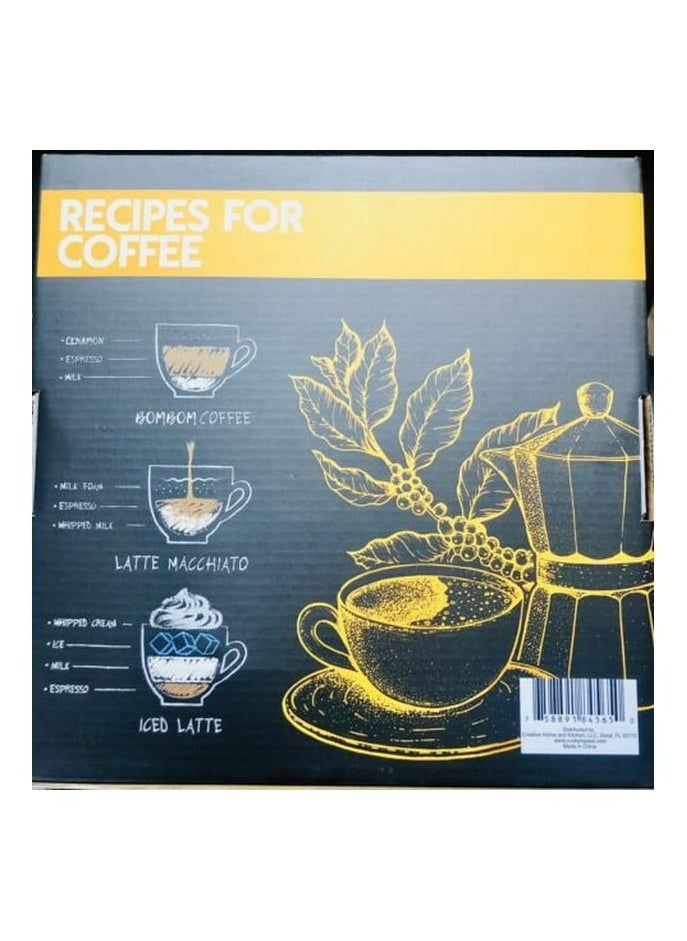 Espresso Coffee Set White and Gold Ceramic Cup Saucer and Spoon by cook prep eat 3pc