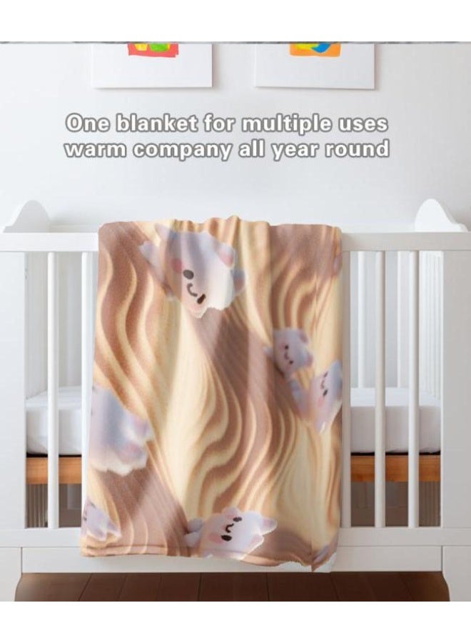 عام بطانية رقيقة من الفانيلا الكرتونية للأطفال والرضع (دافئة ومريحة، ومناسبة للنوم والألعاب) 70 سم * 100 سم - Image 1