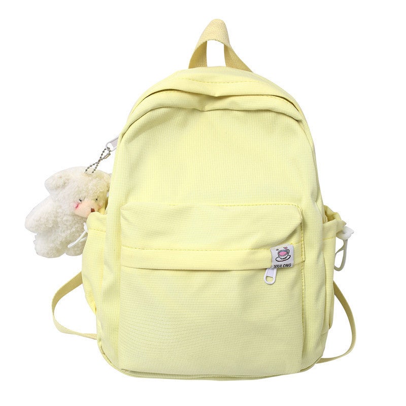 2023 Candy Color Fresh Student Backpack Yellow 
