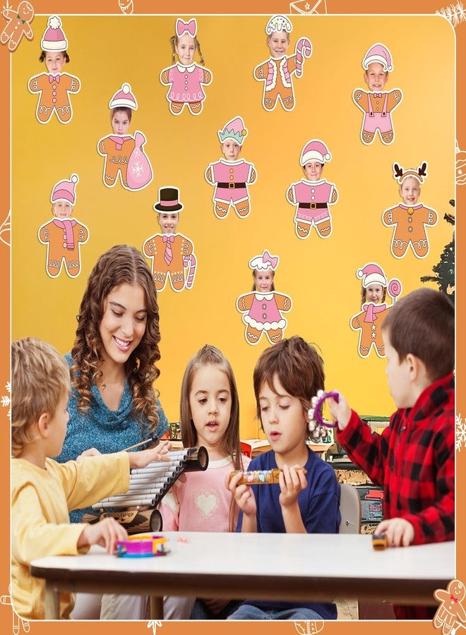 CPicdn 178Pcs Christmas Pink Gingerbread Man Cutouts, Christmas DIY Photo Craft Cutouts Wall Classroom Bulletin Board Decoration, Elementary School Classroom Chalkboard Supplies Wall Door Decor - Image 5