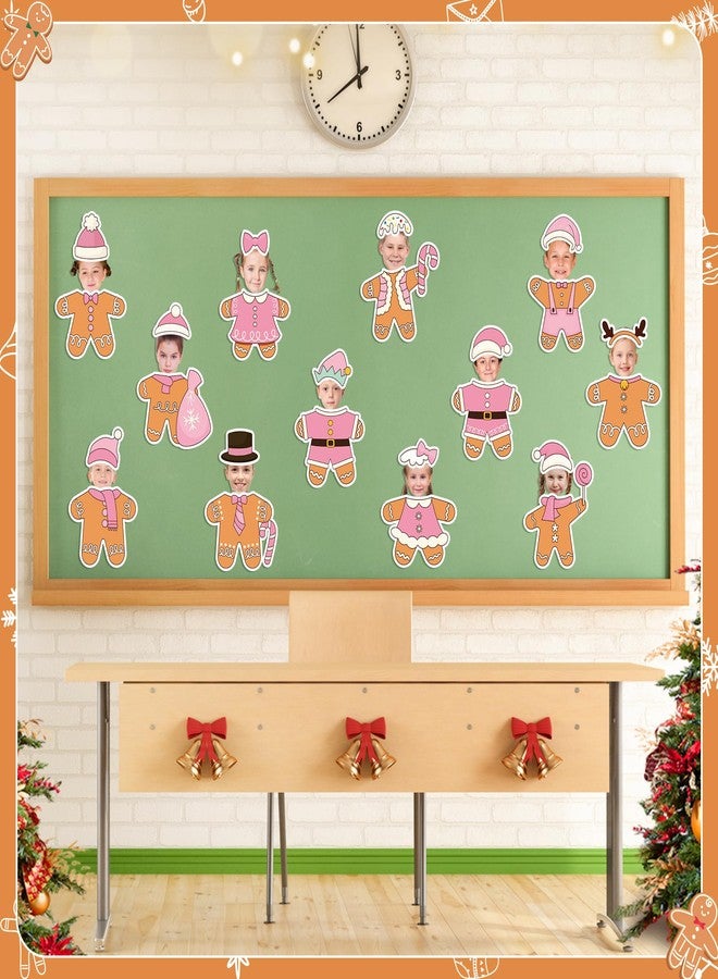 CPicdn 178Pcs Christmas Pink Gingerbread Man Cutouts, Christmas DIY Photo Craft Cutouts Wall Classroom Bulletin Board Decoration, Elementary School Classroom Chalkboard Supplies Wall Door Decor - Image 4