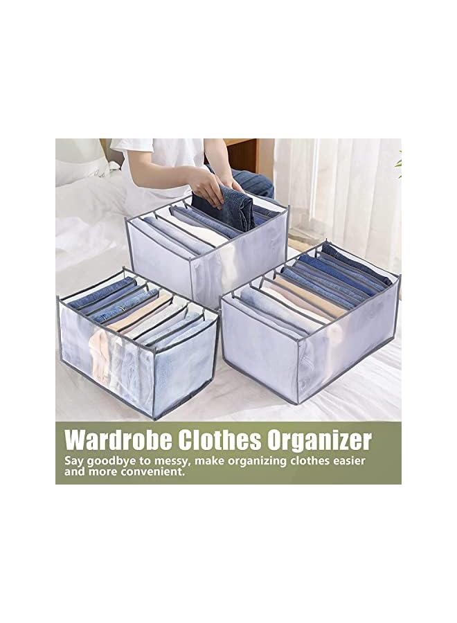 Green Tiger Drawer organizers for clothing, Clothes Organizer,storage bins drawer divider Clothes Mesh Divider, Suitable for Leggings, Sweaters, T-shirts, Children's Clothes (4 Pack - 7 Grid) - Image 2