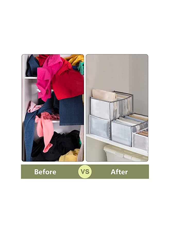 Green Tiger Drawer organizers for clothing, Clothes Organizer,storage bins drawer divider Clothes Mesh Divider, Suitable for Leggings, Sweaters, T-shirts, Children's Clothes (4 Pack - 7 Grid) - Image 5