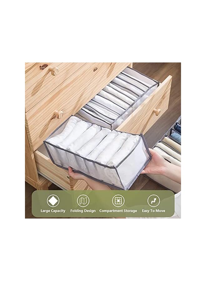 Green Tiger Drawer organizers for clothing, Clothes Organizer,storage bins drawer divider Clothes Mesh Divider, Suitable for Leggings, Sweaters, T-shirts, Children's Clothes (4 Pack - 7 Grid) - Image 4