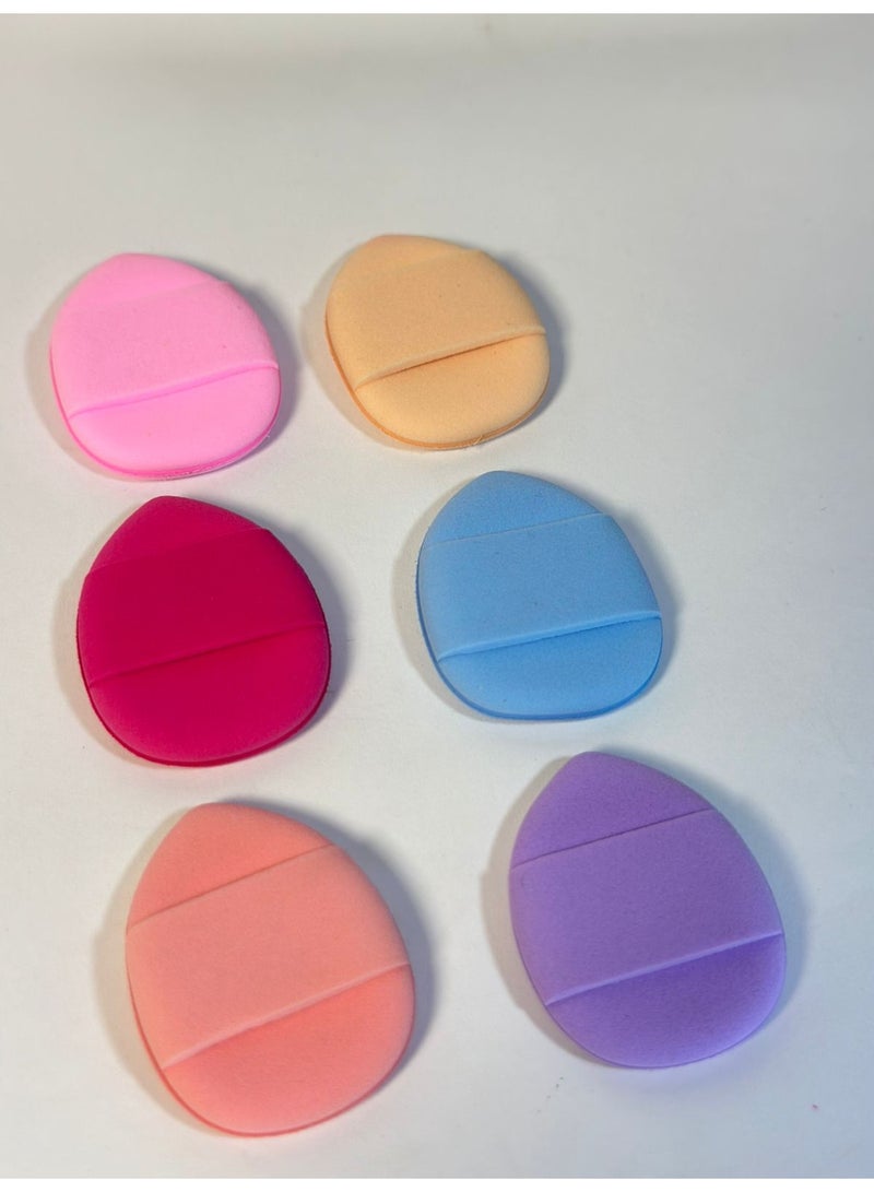 Powder sponge that attaches to fingers, small powder sponge for foundation, concealer, cosmetics, and base cream, 6 pieces, assorted colors - Image 3