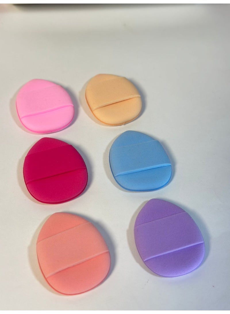 Powder sponge that attaches to fingers, small powder sponge for foundation, concealer, cosmetics, and base cream, 6 pieces, assorted colors - Image 2