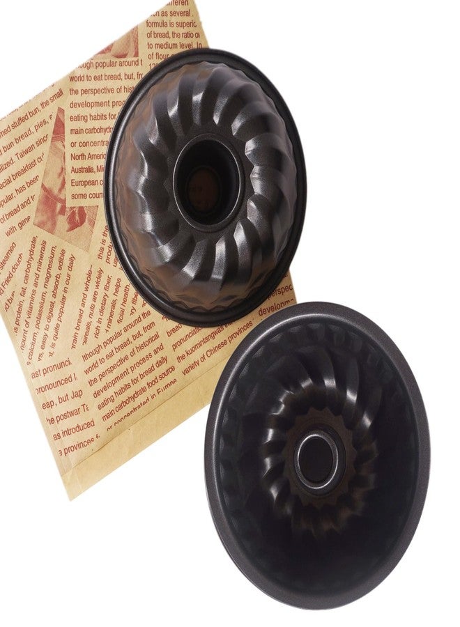 Proshopping 4 Inch Fluted Cake Pan, 4 Pack Mini Tube Cake Pan Set, Nonstick Fluted Tube Cake Pan, Reusable Carbon Steel Small Baking Cup Mold for Brownie, Jello, Bavarois - Round, Black - Image 5