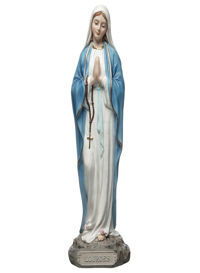 Veronese Design 6 1/8 Inch Our Lady of Lourdes Virgin Mary Polyresin Hand Painted Religious Icon Collectible Figurine Statue - Image 1