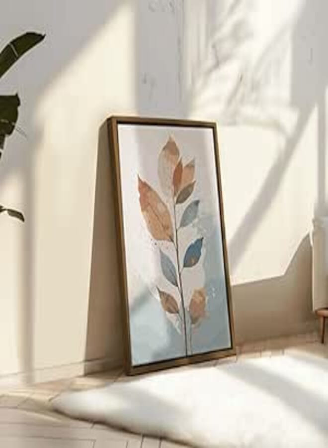 Boho Abstract colored Leaf Printed Framed Wall Art 60x40 