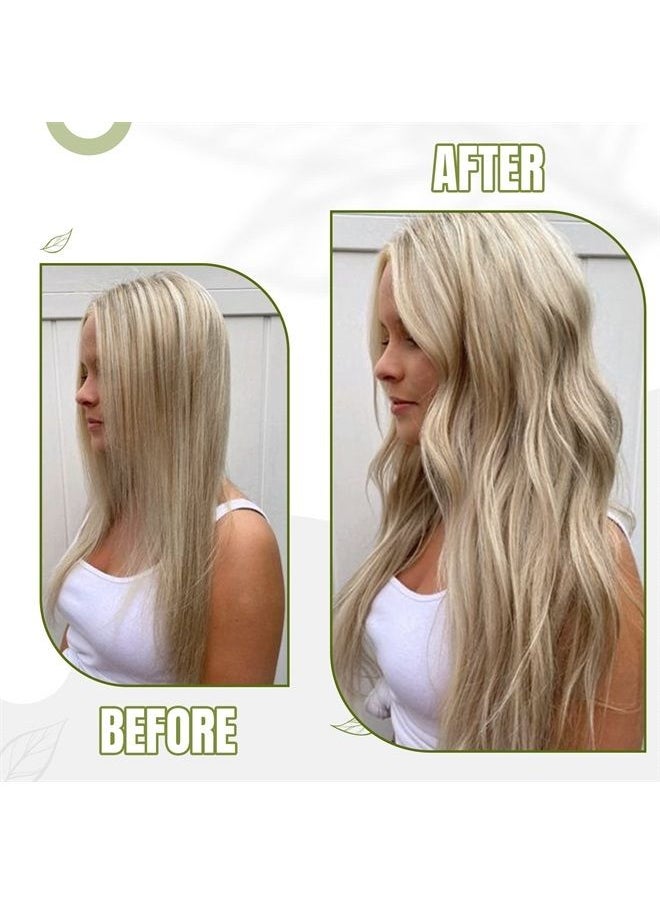 RUNATURE Blonde Clip in Hair Extensions Real Human Hair Ash Blonde Highlight with Platinum Blonde Hair Extensions Clip ins Human Hair Real Hair Clip in Extensions Silky Straight 12 Inch 50g 