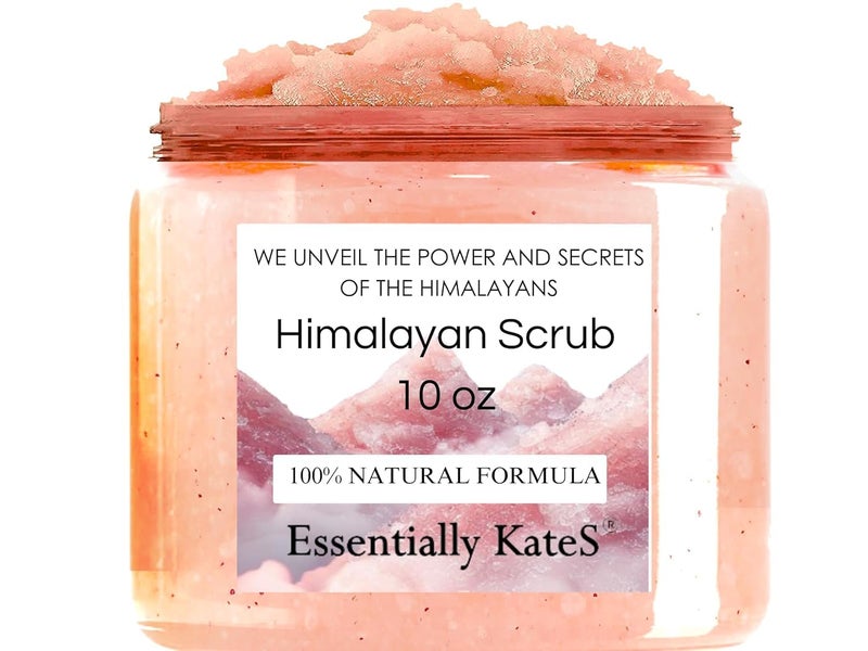 Essentially KateS Himalayan Salt Scrub 10 oz - UNCOVER ULTIMATE SKIN HYDRATION and bestow glowing, healthier skin - The best stocking stuffer. - Image 1