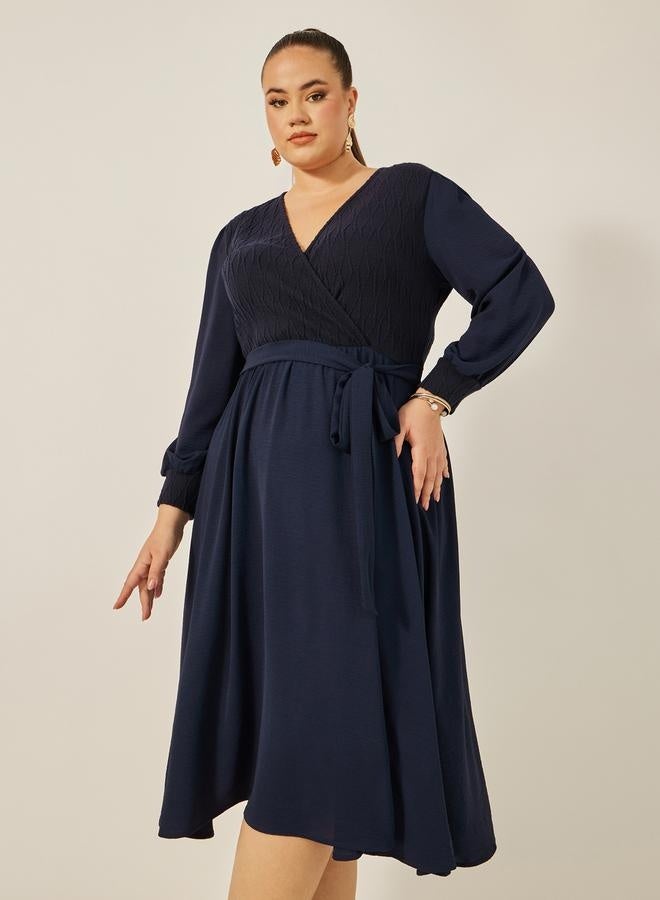 Styli Navy Midi Dress  - Image 2