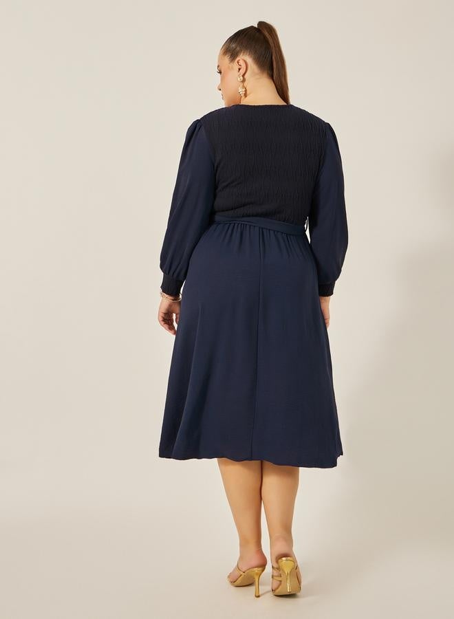 Styli Navy Midi Dress  - Image 4