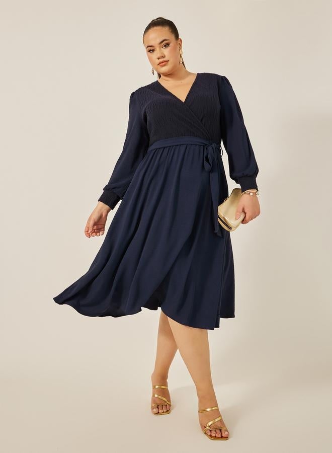 Styli Navy Midi Dress  - Image 1