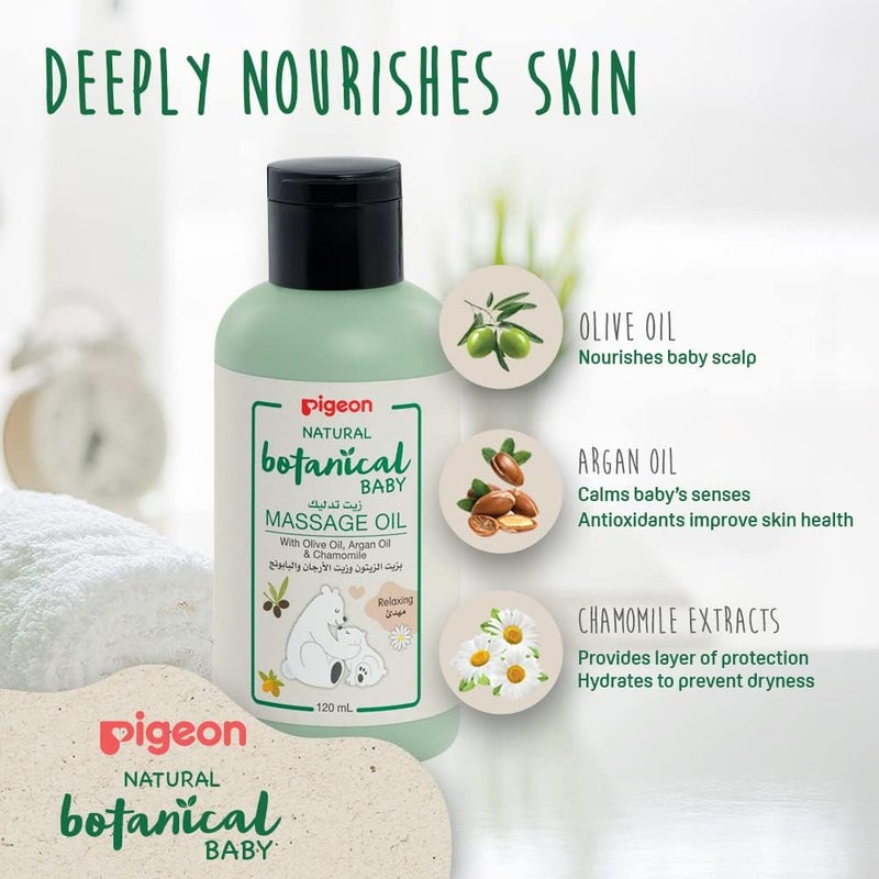 Pigeon Natural Botanical Baby Massage Oil - 120ml - Image 4