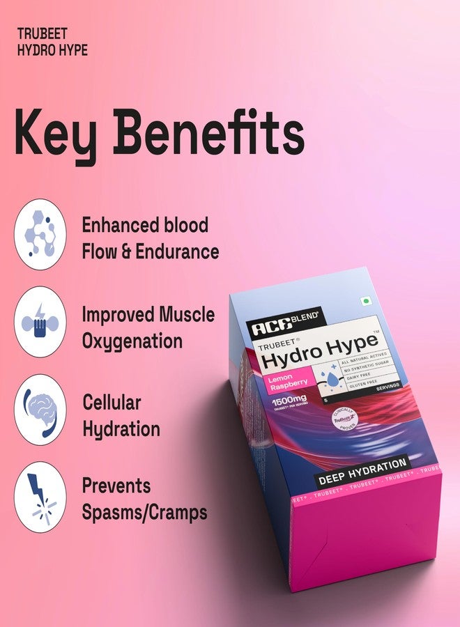 Ace Blend Hydro Hype (5 Sachets) | Energy & Blood Flow | Instant Hydration | Full-Spectrum Electrolytes | 100% Natural Beetroot Extract Multi Vitamins & Minerals | Lemon Raspberry - Image 3
