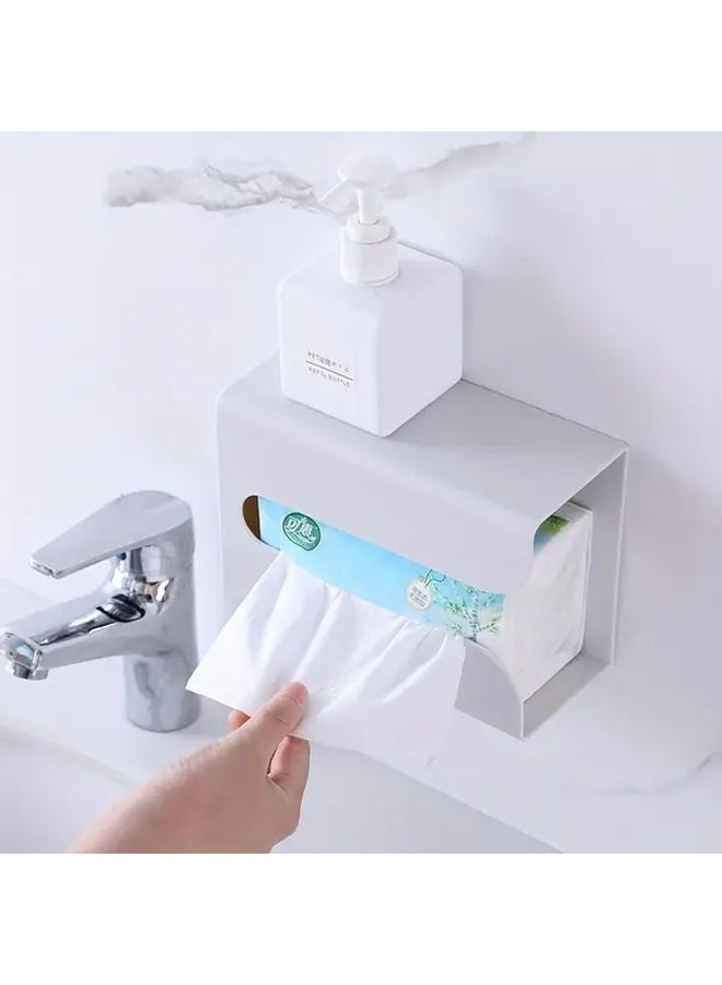 Small White Plastic Tissue Box Holder For Kitchen Bathroom Bedroom Office - Image 5