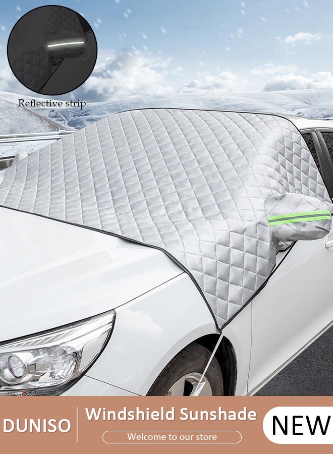 DUNISO Windshield Sunshade Car Sun Protection Cover Car Shade Front Windshield Blocks 99% UV Rays Keeps Your Vehicle Cool Foldable For All Seasons - Image 1