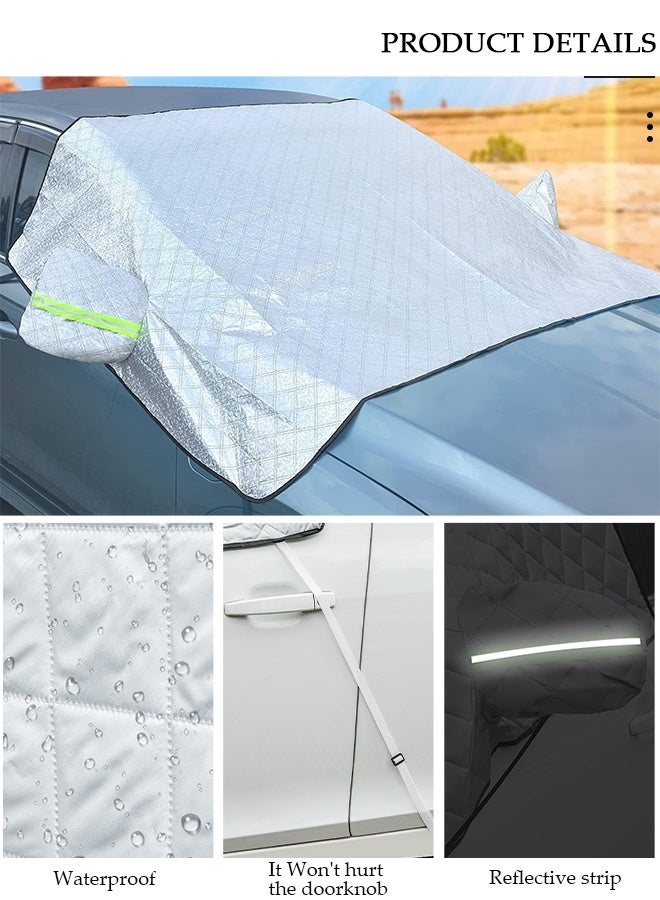 DUNISO Windshield Sunshade Car Sun Protection Cover Car Shade Front Windshield Blocks 99% UV Rays Keeps Your Vehicle Cool Foldable For All Seasons - Image 4