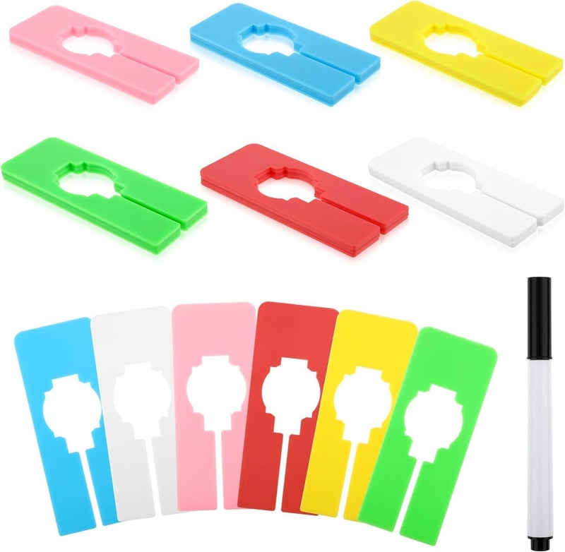 Colorful Closet Rack Dividers - 24Pcs Clothing Size Hanger Dividers with Bonus Marker - Image 1