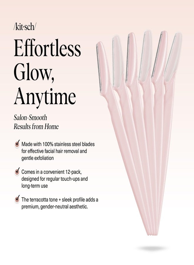 كيتش ماكينة حلاقة ديرمابلان من كيتش للوجه للنساء - ماكينات حلاقة للوجه للنساء والرجال، ماكينات حلاقة للحواجب والوجه - ماكينة تقشير الوجه وديرمابلانر كأداة للعناية بالبشرة للحصول على بشرة أكثر نعومة - أحمر خدود، 6 قطع - Image 2