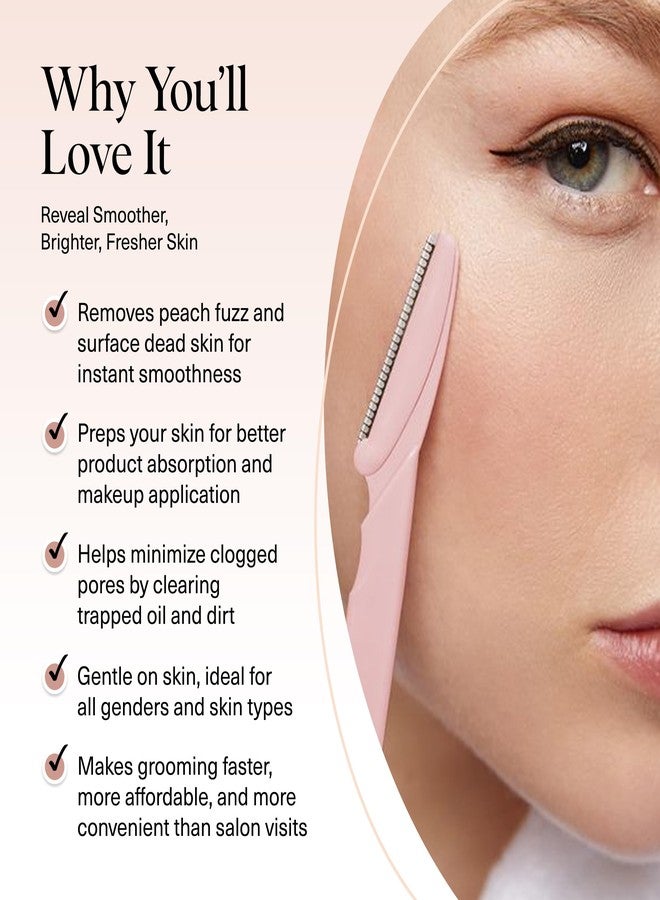 كيتش ماكينة حلاقة ديرمابلان من كيتش للوجه للنساء - ماكينات حلاقة للوجه للنساء والرجال، ماكينات حلاقة للحواجب والوجه - ماكينة تقشير الوجه وديرمابلانر كأداة للعناية بالبشرة للحصول على بشرة أكثر نعومة - أحمر خدود، 6 قطع - Image 3