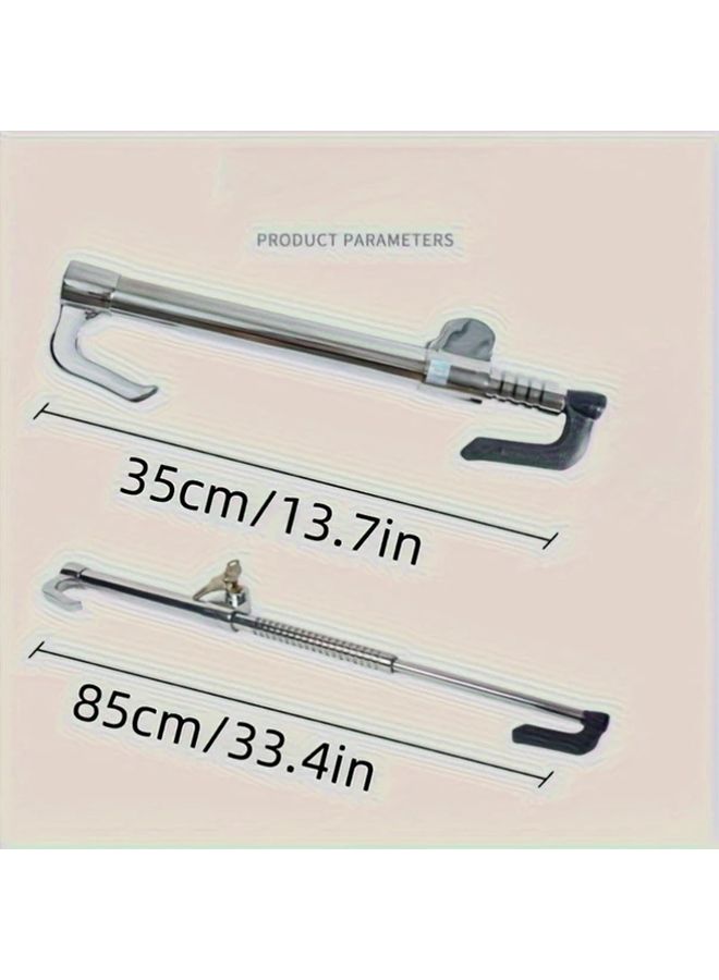 Universal Car Anti Theft Lock Three Section Telescopic Dual Hook Steering Wheel Security - Image 2