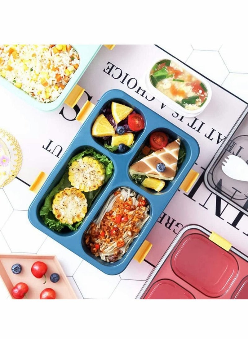 Y&D Bento Box, Leak Proof 4 Compartment Lunch Case Food Salad Containers Holder with Soup Bowl for Kids and Aldult - Image 2