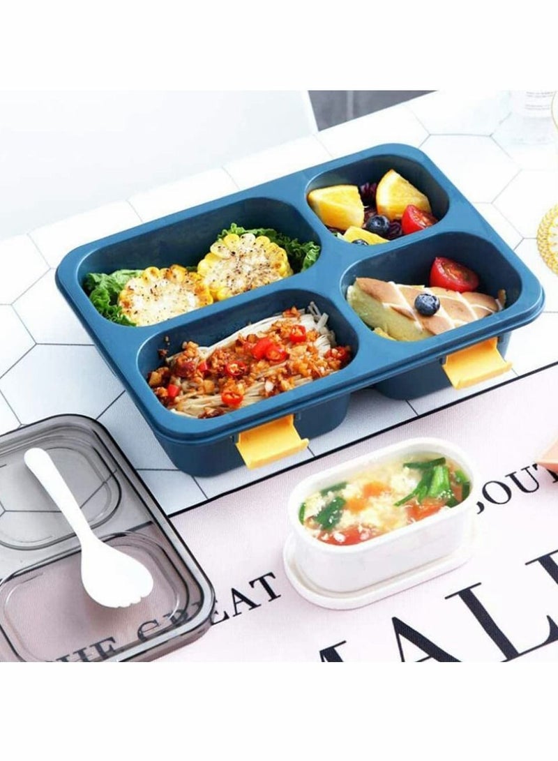 Y&D Bento Box, Leak Proof 4 Compartment Lunch Case Food Salad Containers Holder with Soup Bowl for Kids and Aldult - Image 4