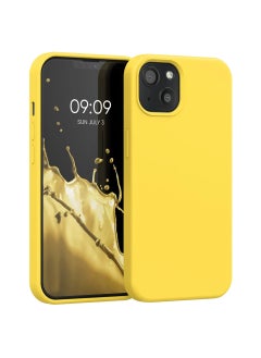 AKSESORY iPhone 13 Case Yellow Silicone 6.1” – Shockproof Slim Fit Cover | Soft Touch, Anti-Scratch, Durable Protective Case for Apple iPhone 13 
