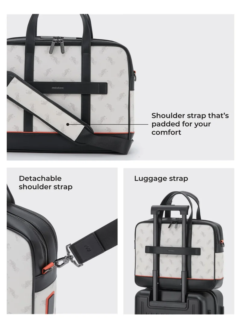 Mokobara The Teppanyaki Briefcase - Premium Coated Canvas | Multiverse, White