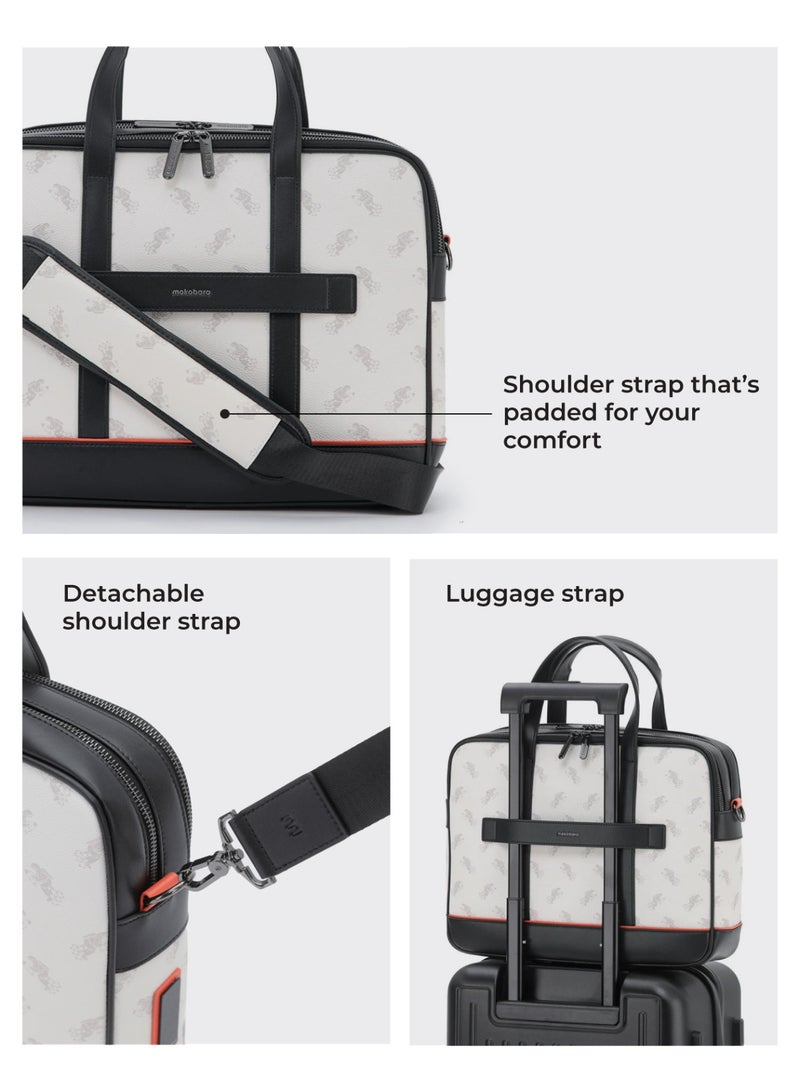 Mokobara The Teppanyaki Briefcase - Premium Coated Canvas | Multiverse, White  - Image 5