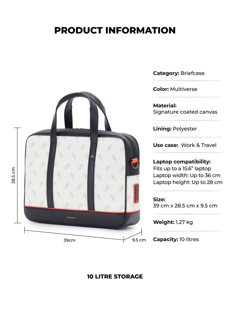 Mokobara The Teppanyaki Briefcase - Premium Coated Canvas | Multiverse, White  - Image 3