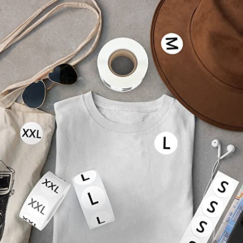 Printholic 3500 PCS Clothing Size Stickers Labels 7/8" Round Self Adhesive Size Stickers for Clothing T Shirts Retail, 7 Sizes (XS, S, M, L, XL, XXL, XXXL) - Image 3
