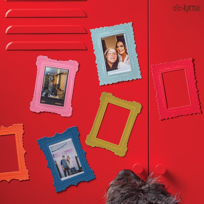 Karma, Mini Magnetic Picture Frames Set of 6, Photo Frame fits 3x4 Picture for Dorm, Fridge, Multicolor - Image 2