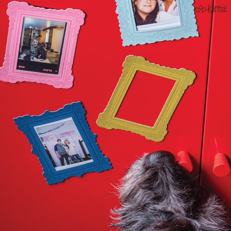 Karma, Mini Magnetic Picture Frames Set of 6, Photo Frame fits 3x4 Picture for Dorm, Fridge, Multicolor - Image 5